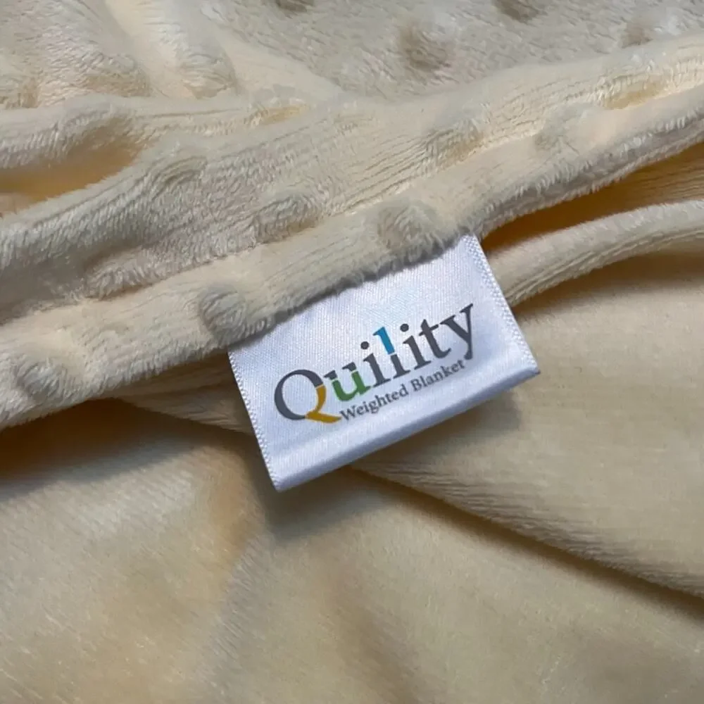 Quility Yellow Cream Weighted Blanket Cover 84 x 90 NO INSERT